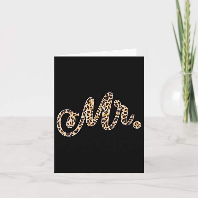 Womens Bride Groom Mr Leopard Print Wedding Matchi Card (Front)