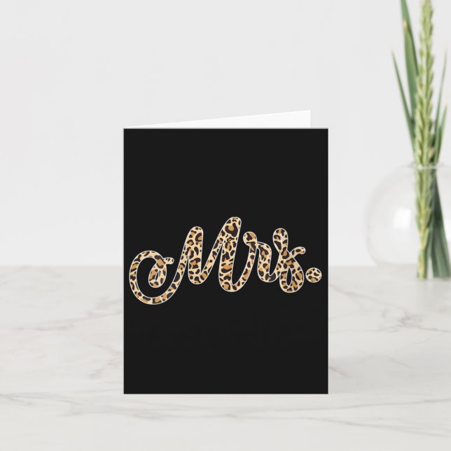 Womens Bride Groom Mrs Leopard Print Wedding Match Card (Front)