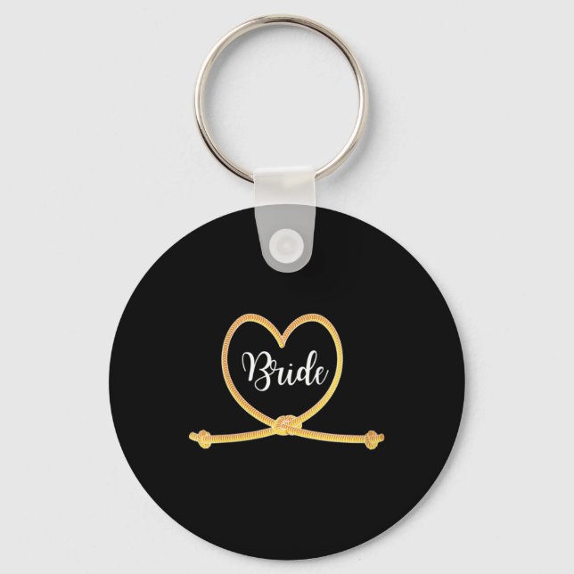 Womens Bride Matching Bride And Groom Wedding Enga Keychain (Front)