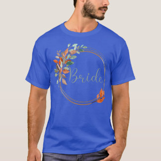 Womens Bride Stag Party Autumn Leaves Bride  T-Shirt
