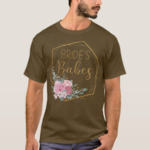 Womens Bride's Babes Stag Party Wedding Pink Flowe T-Shirt