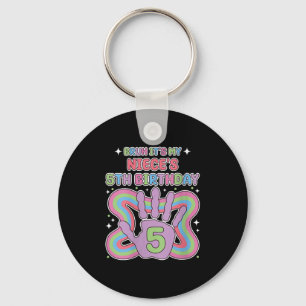 Womens Bruh, Its My Niecess 5th Birthday Aunt Uncl Keychain