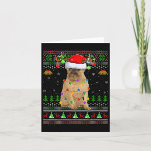 Womens Brussels Griffon Dog Ugly Christmas Sweater Card