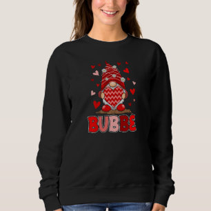 Womens Bubbe Gnome Heart Daisy Valentine Cute Gran Sweatshirt