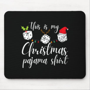 Womens Bunco Christmas Pajama Dice Game Night Mouse Pad