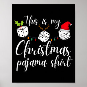 Womens Bunco Christmas Pajama Dice Game Night  Poster