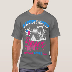 Womens Burnouts or Bows Gender Reveal Baby Party A T-Shirt