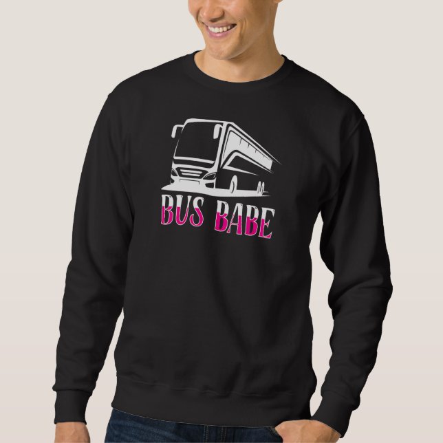 Womens Bus Babe  Female Bus Driver Sweatshirt (Front)