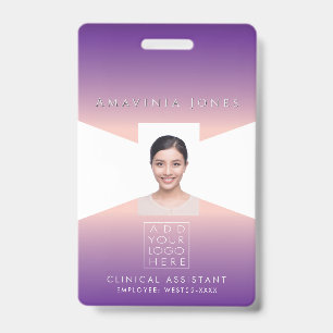 Womens Business Photo ID Identification Plastic  Badge