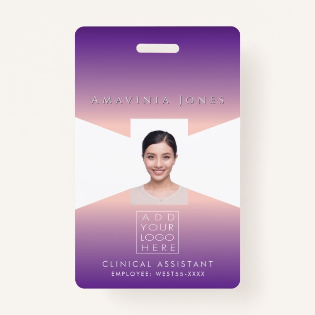 Womens Business Photo ID Identification Plastic  Badge (Front)