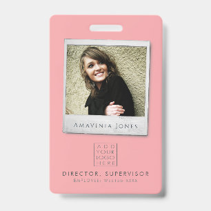 Womens Business Photo ID Identification Plastic Badge