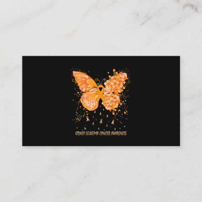 Womens Butterfly Kidney Leukemia Cancer Awareness  Business Card (Front)