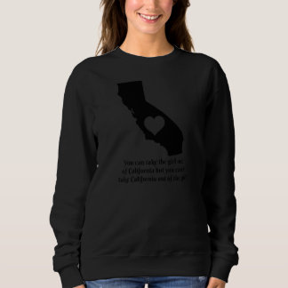 Womens California Cali Girl State Map Heart Pride Sweatshirt