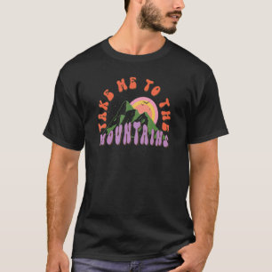 Womens Camping Camper Mountains Hiking Trees Natur T-Shirt