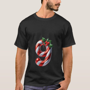 Womens Candy Cane G with Holly Berries Delight V N T-Shirt