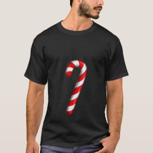 Womens Candy Cane Merry and Bright Red and White C T-Shirt