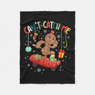 Womens Can't Catch Me Christmas Skateboarding Ging Fleece Blanket