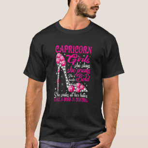 Womens Capricorn Girl Like A Boss In Control Diamo T-Shirt
