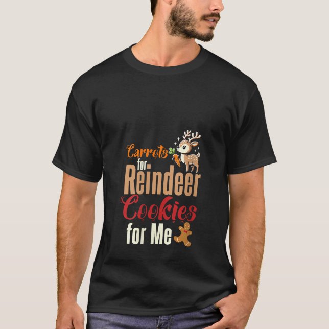 Womens Carrots for Reindeer Cookies Christmas Sant T-Shirt (Front)