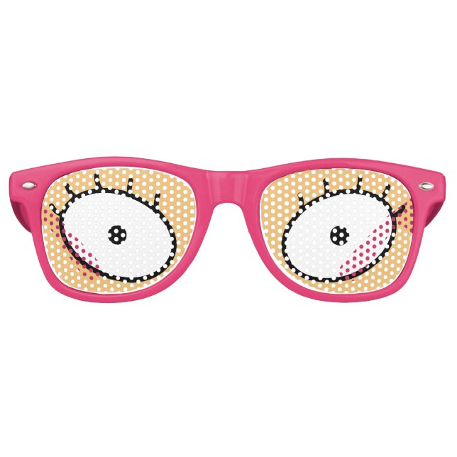 Women's Cartoon Eyelashes Sunglasses (Pink) (Front)