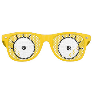 Women's Cartoon Eyelashes Sunglasses (Yellow)