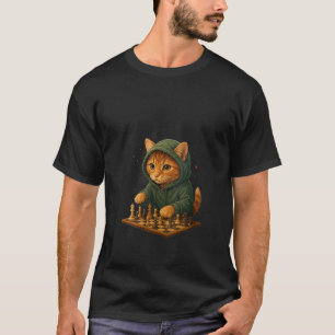 Womens Cat Chess Funny Strategy Game Cat Lover V N T-Shirt