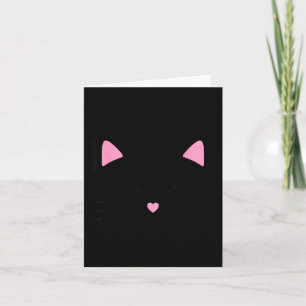 Womens Cat Face Whiskers Print Cosplay Kitty Love Card