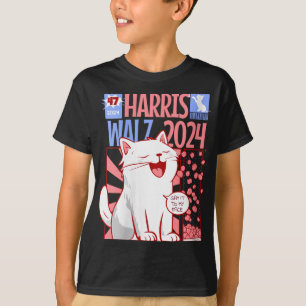 Womens Cat Ladies For Kamala Harris Wz 2024 Say It T-Shirt