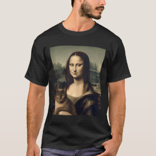 Womens Cat Lover Mona Lisa Cat Kitten T-Shirt