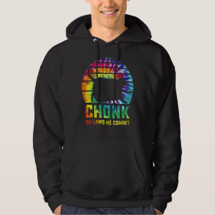 Womens Cat Mom Chonk Oh Lawd He Comin' Tie Dye Cat Hoodie