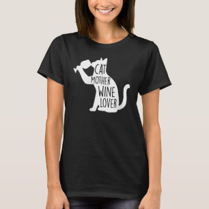 Womens Cat Mother Wine Christmas Womens T-Shirt