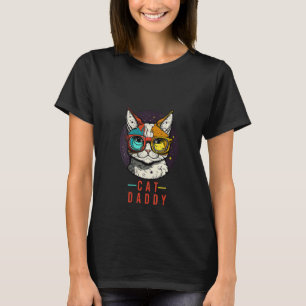 Womens Cat wearing glasses in Galaxy Kitten Space, T-Shirt