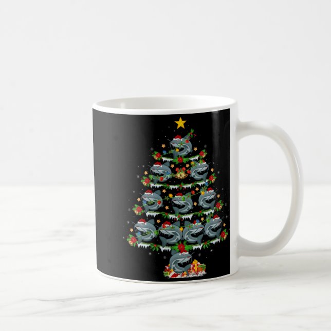 Womens Catfish Xmas Lights Santa Catfish Christmas Coffee Mug (Right)