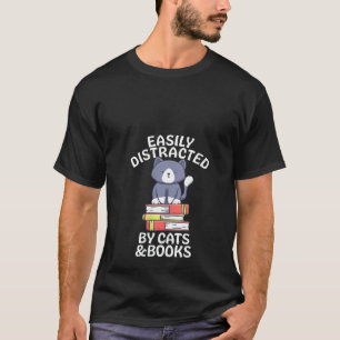 Womens Cats And Books V Neck T-Shirt
