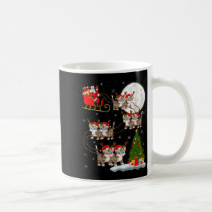 Womens Cats Santa Sleigh Flying Funny Magical Chri Coffee Mug