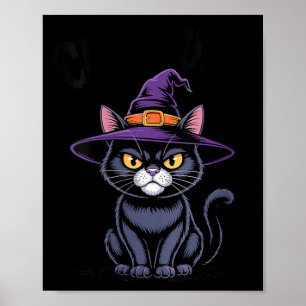 Womens Cattitude Witch Cat Funny Black Cat Poster