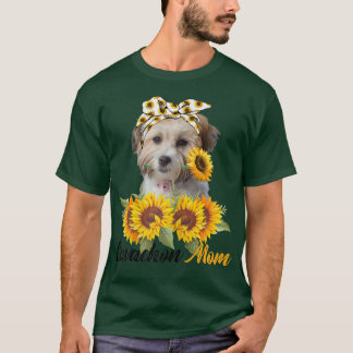 Womens Cavachon Mom Sunflower Summer Dog Mom Mama T-Shirt
