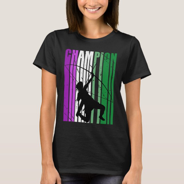 Womens Champion Archery Birthday Purple Green T-Shirt (Front)