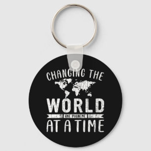 Womens Changing The World Funny Dyslexic Dyslexia Keychain
