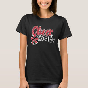 Womens Cheer Coach Shirt, Leopard Cheetah Print Re T-Shirt