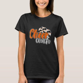 Womens Cheer Coach Top Pom Poms Orange Mascot Colo