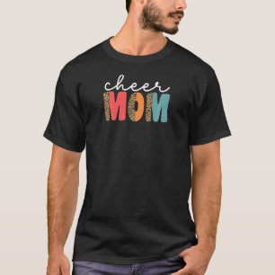 Womens Cheer Mom For Women Cheerleader Mom Leopard T-Shirt