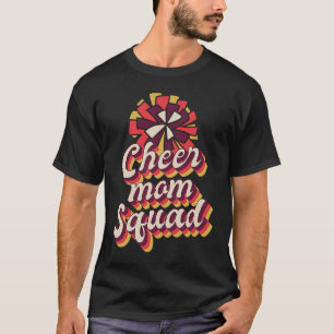 Women's Cheer Mom Squad , Pom Pom, Retro Cheerlead T-Shirt