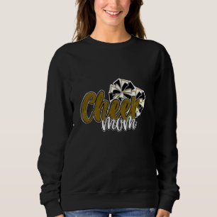 Womens Cheer Mom Top, Pom Poms Gold Mascot Colours Sweatshirt