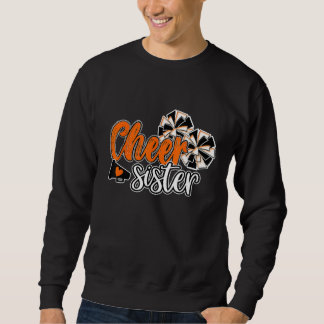 Womens Cheer Sister Pom Poms Orange Mascot Colours Sweatshirt