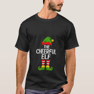 Womens Cheerful Elf Xmas Matching Family Elf Squad T-Shirt