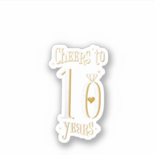 Womens Cheers To 10 Years 10Th Wedding Anniversa