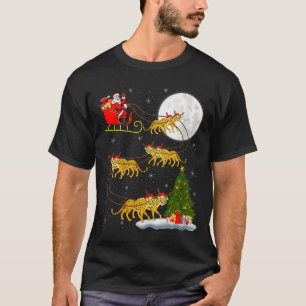Womens Cheetah Santa Sleigh Flying Funny Magical C T-Shirt