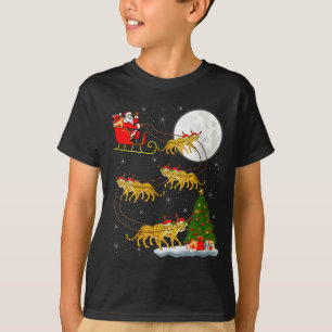 Womens Cheetah Santa Sleigh Flying Funny Magical C T-Shirt