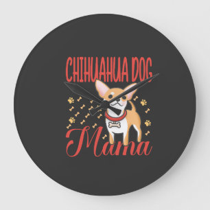 Women's Chihuahua Dog Mom Large Clock
